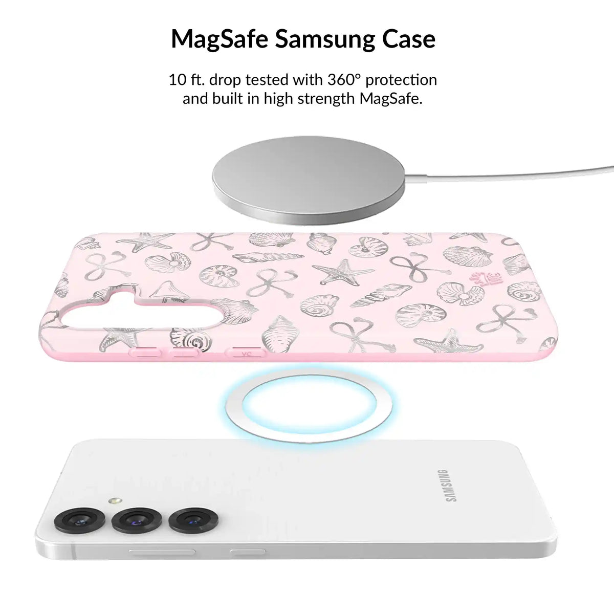 Pink Coastal Seashells Samsung Bundle Set