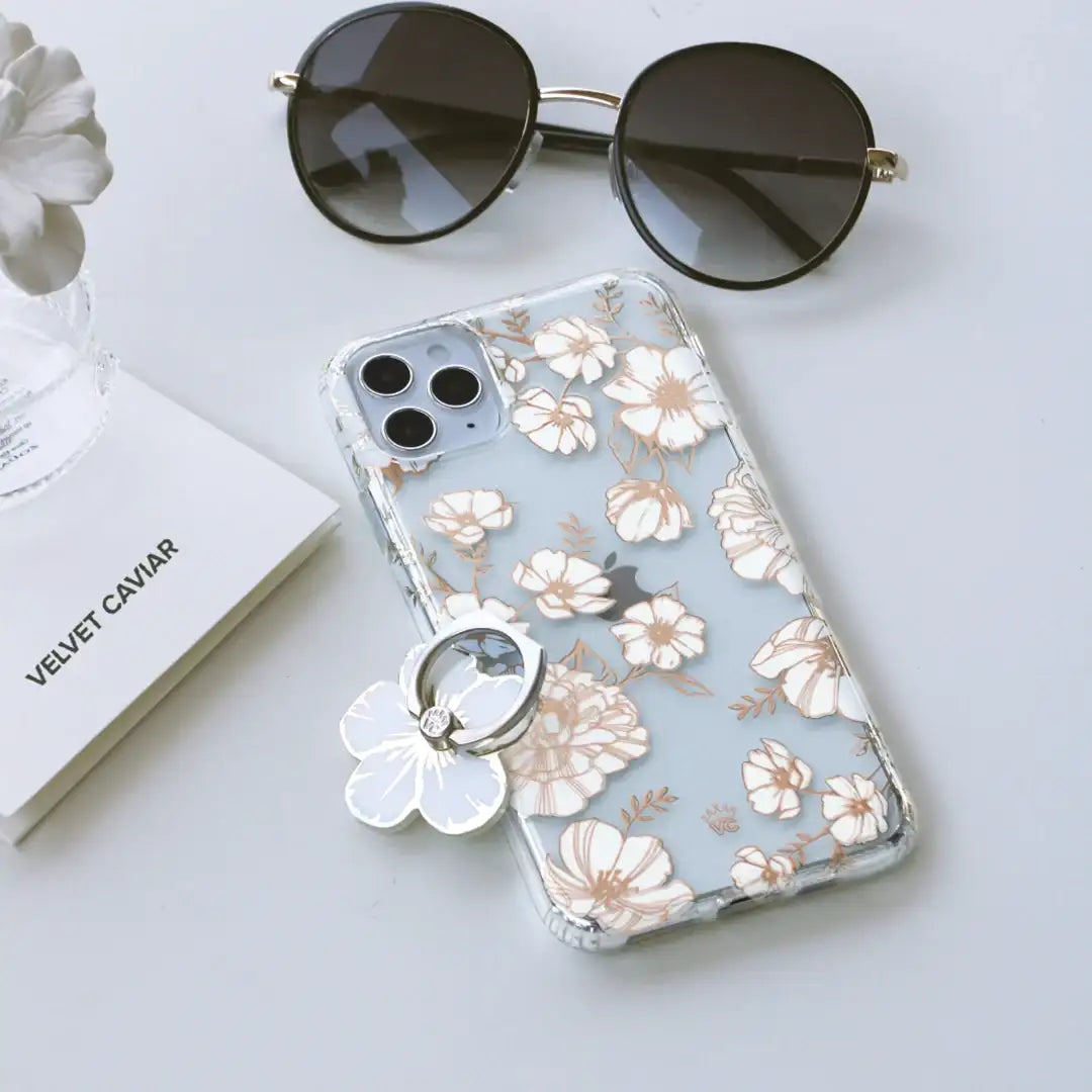 White and Gold Floral Ring