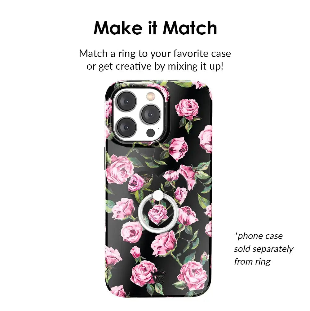 Pink Rose Floral Phone Ring