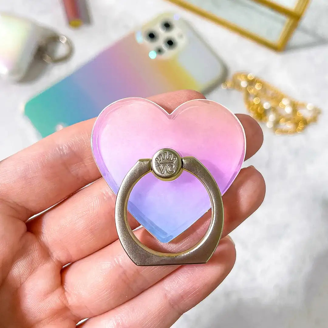 White Opal Heart Phone Ring
