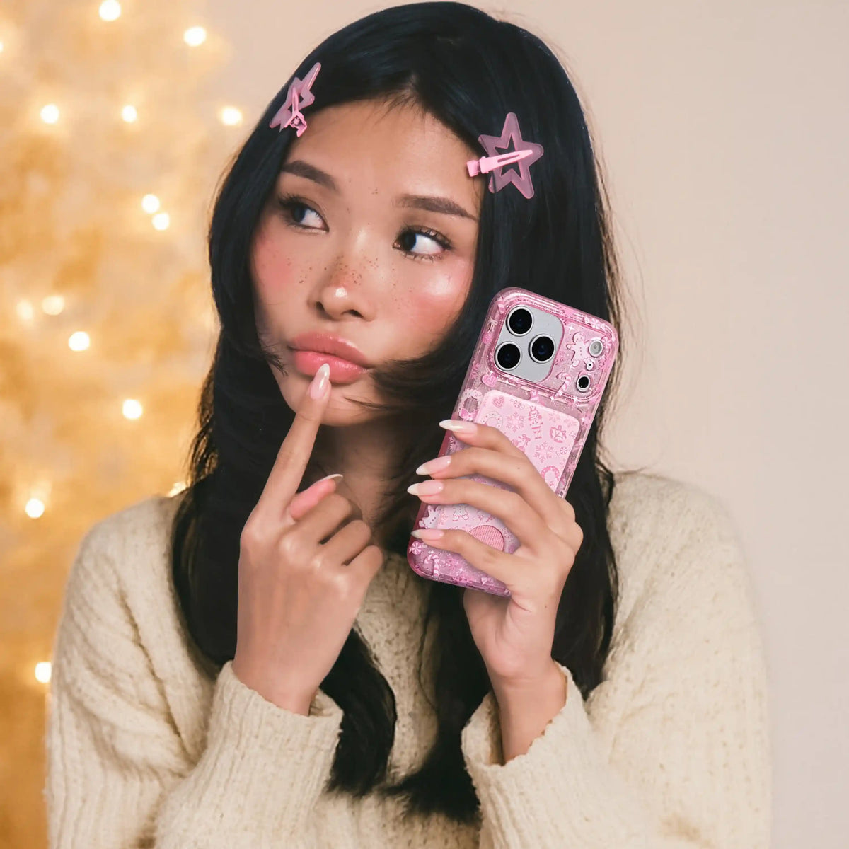 Pink Christmas MagSafe Wallet