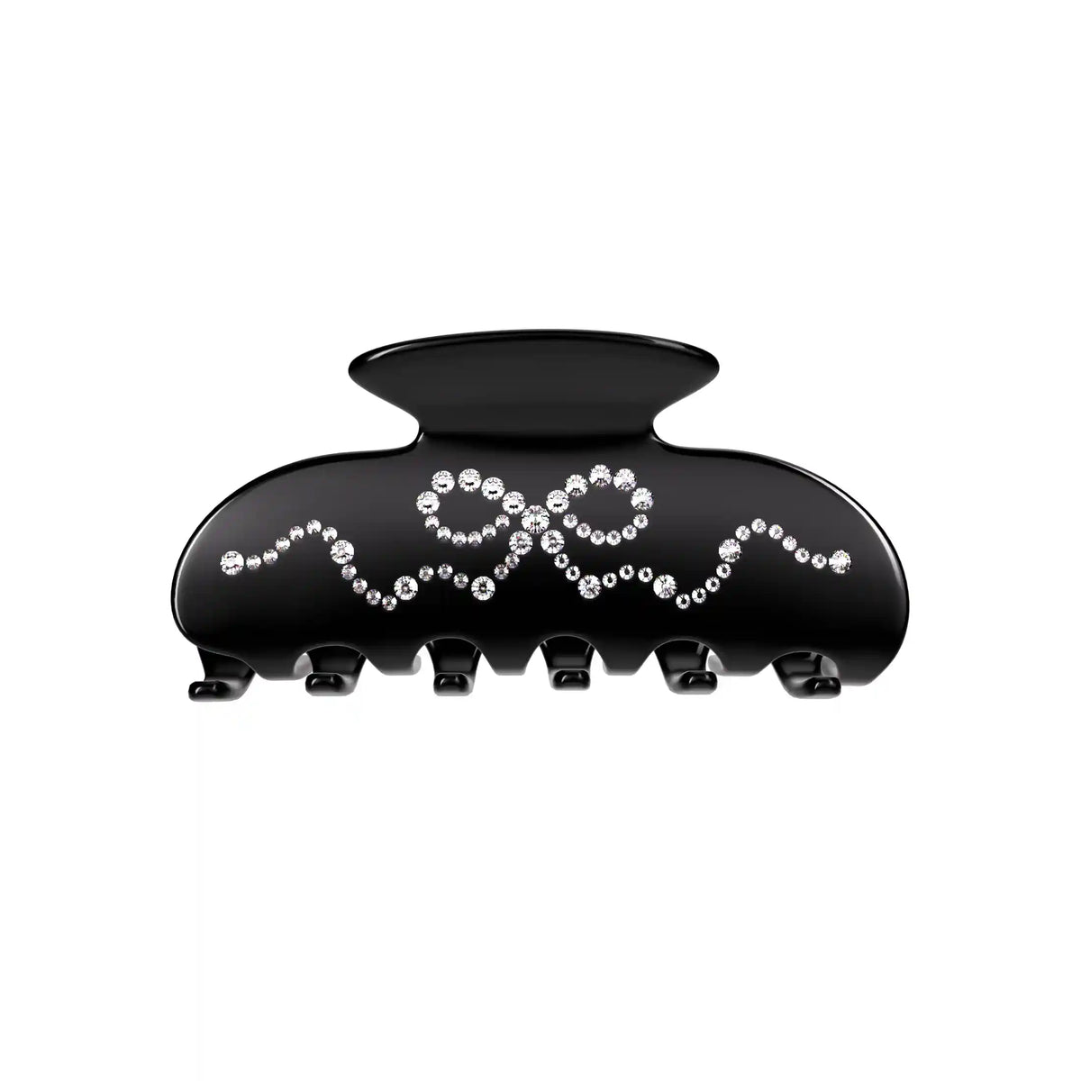 Black Crystal Bow Hair Clip