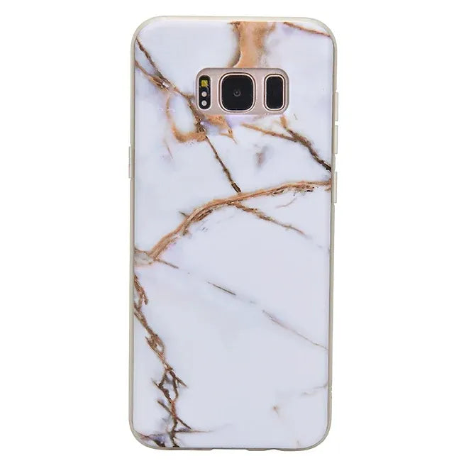 White & Gold Marble Samsung Case