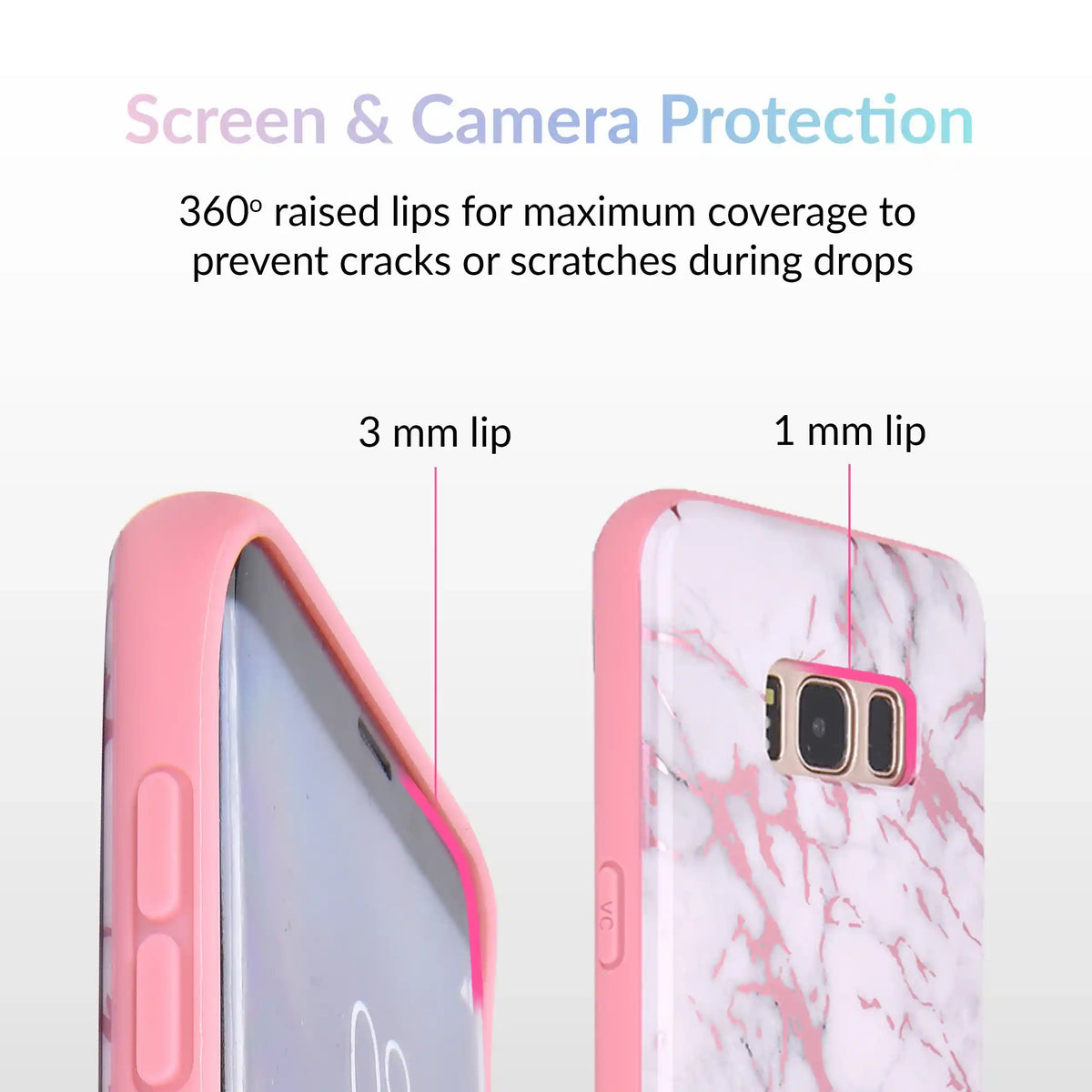 White Marble Pink Chrome Samsung Galaxy Case