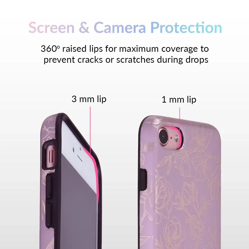 Dusty Rose Chrome Floral iPhone Case