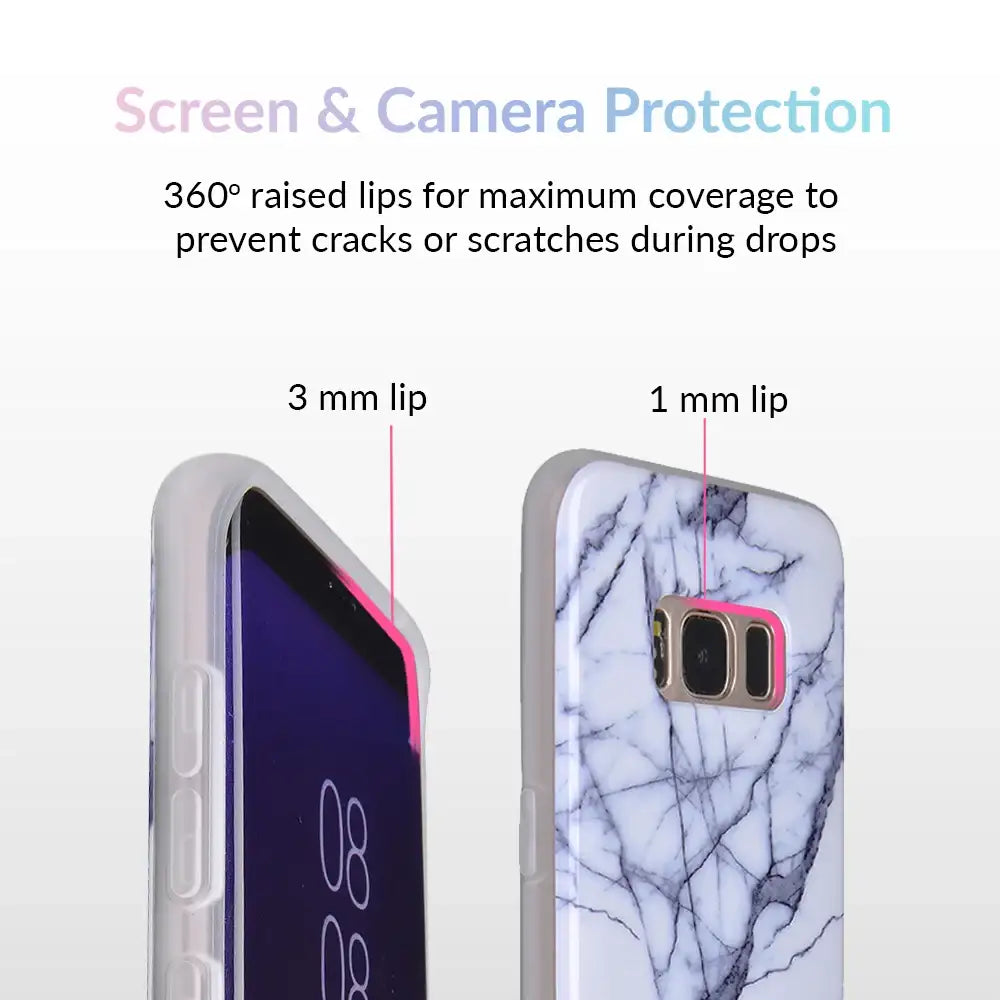 White & Gray Marble Samsung Case